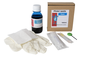 Plnící sada pro cartridge HP č.650 a č.652 Cyan (100ml)